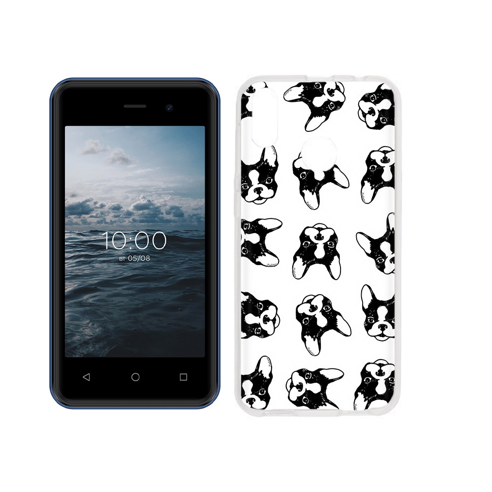 

Чехол MyPads Tocco для BQ 4030G Nice Mini черно белые собачки, Прозрачный, Tocco