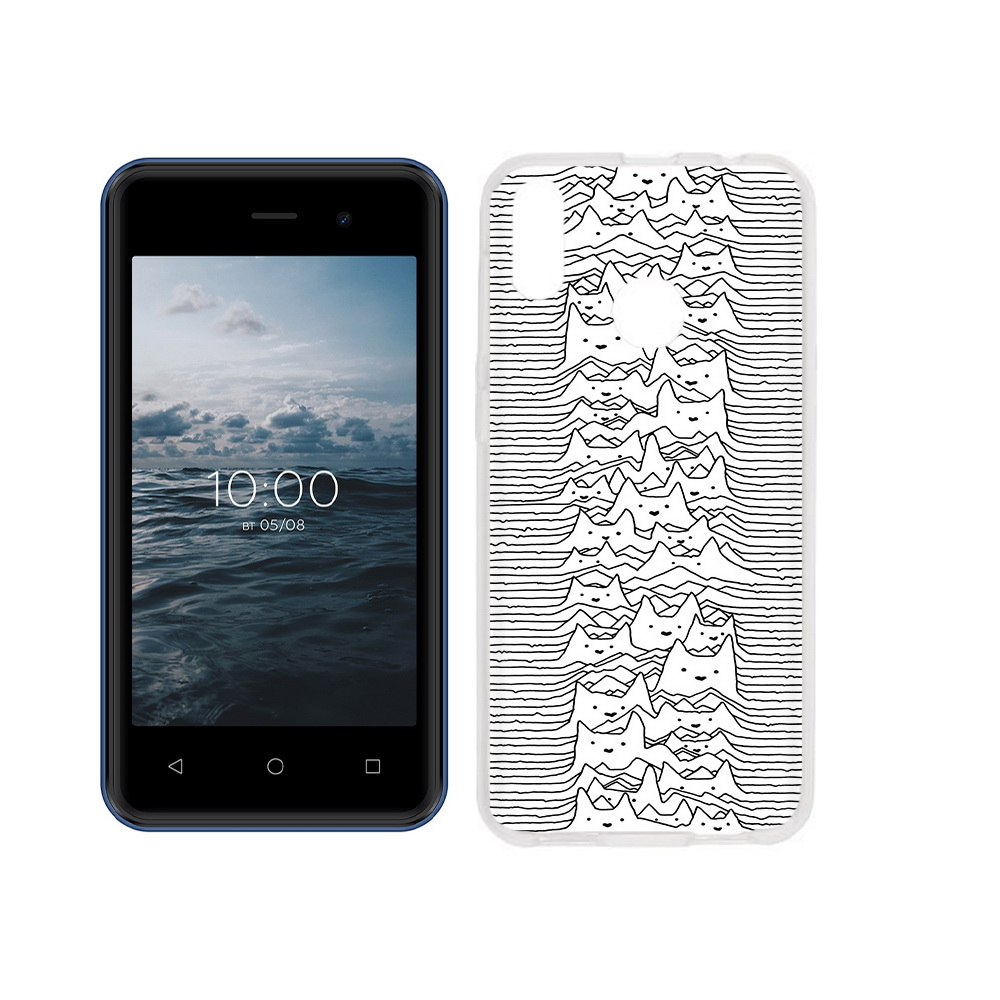 

Чехол MyPads Tocco для BQ 4030G Nice Mini черно белые коты 3D, Прозрачный, Tocco