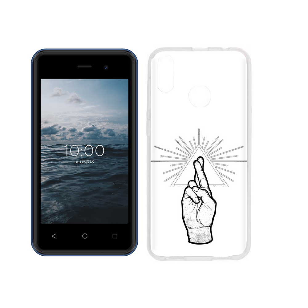 

Чехол MyPads Tocco для BQ 4030G Nice Mini черно белая рука, Прозрачный, Tocco