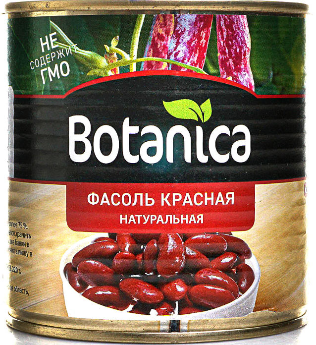 Фасоль Botanica красная, натуральная, 425 мл