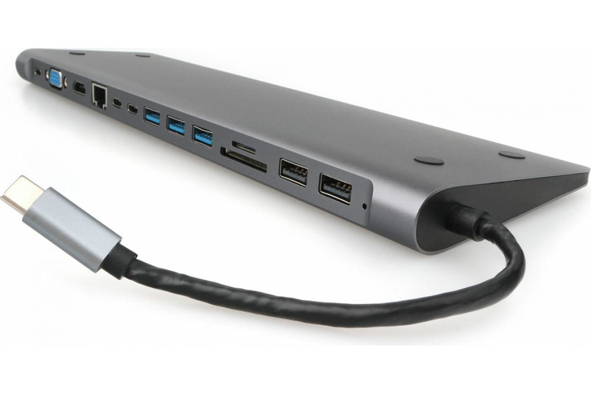 

Хаб USB Gembird Cablexpert USB-C - USB 3.0/HDMI/VGA/PD/LAN/Jack 3.5mm A-CM-COMBO9-01