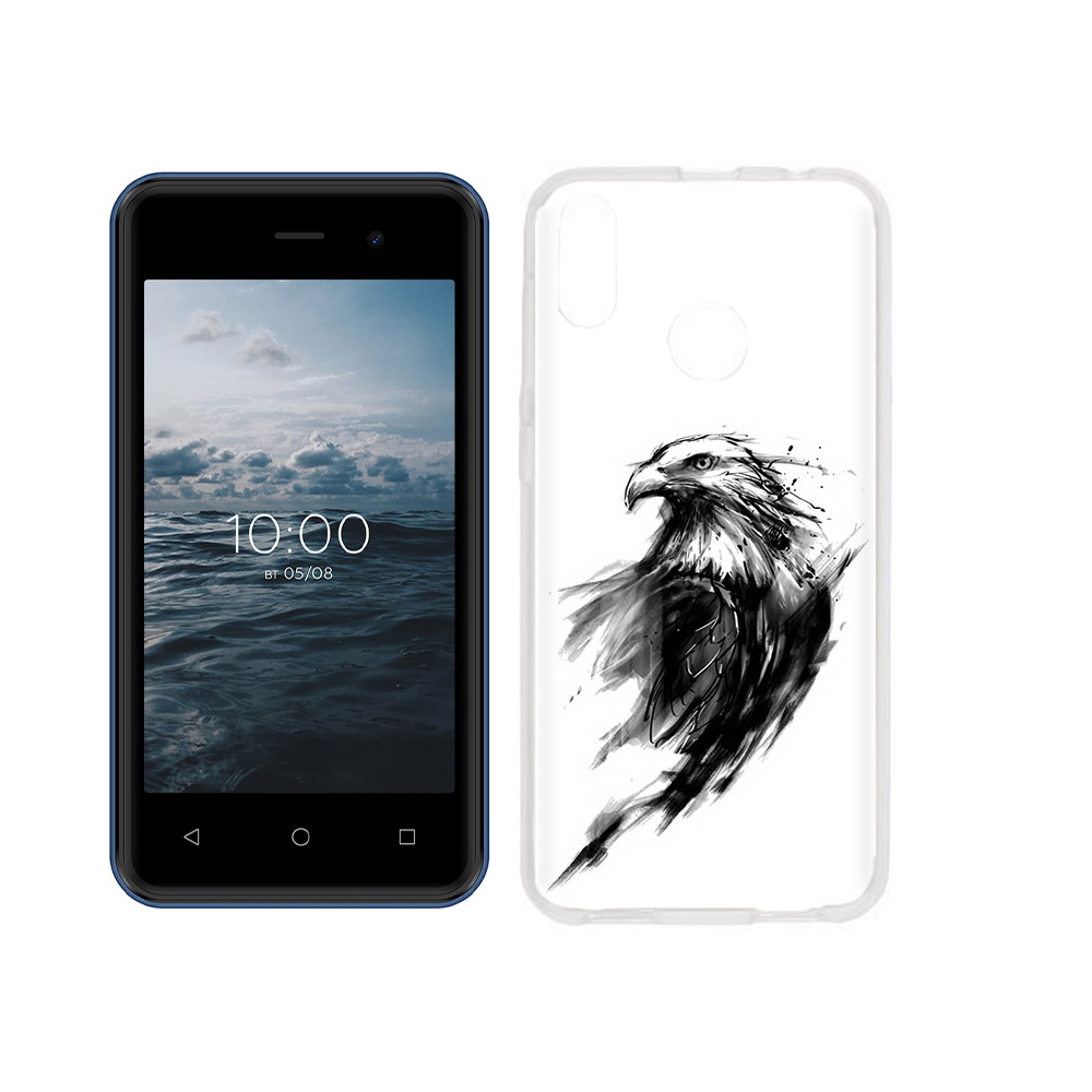 

Чехол MyPads Tocco для BQ 4030G Nice Mini чб птица, Прозрачный, Tocco