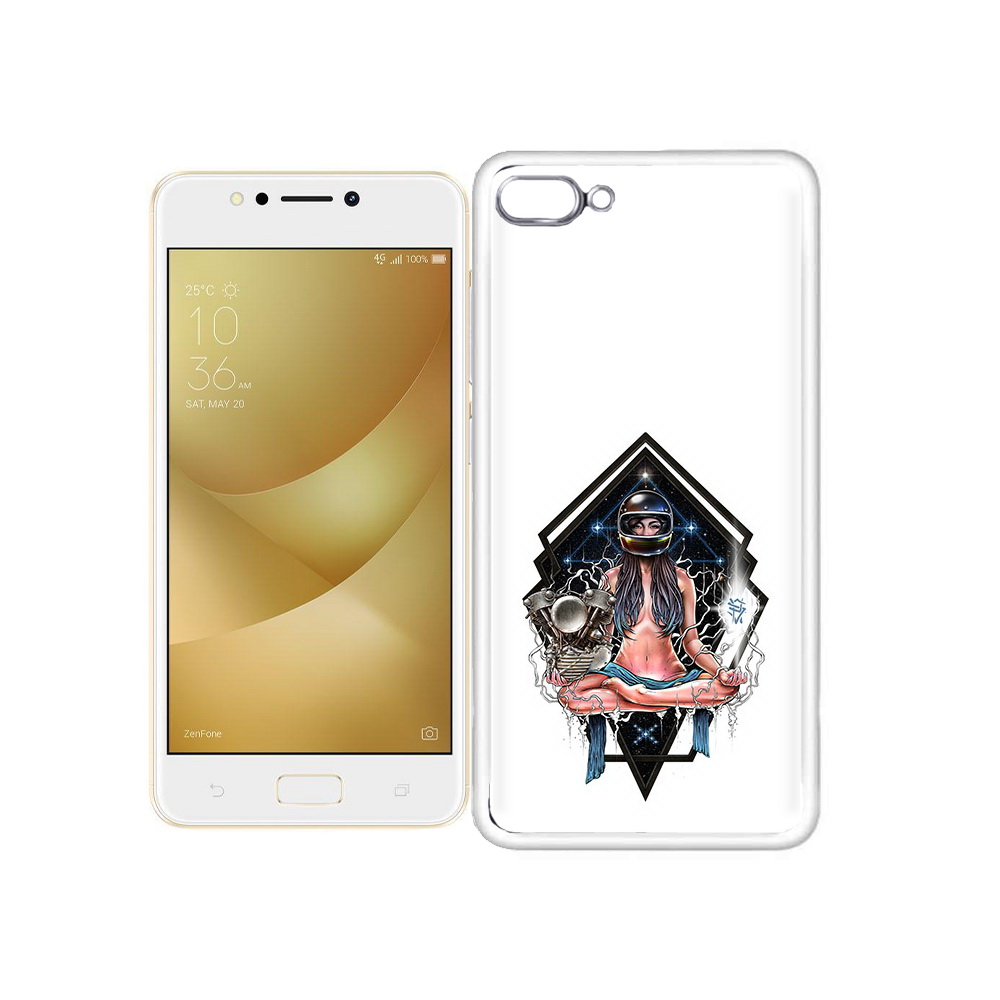 

Чехол MyPads Tocco для Asus ZenFone 4 Max красивая девушка в шлеме, Прозрачный, Tocco