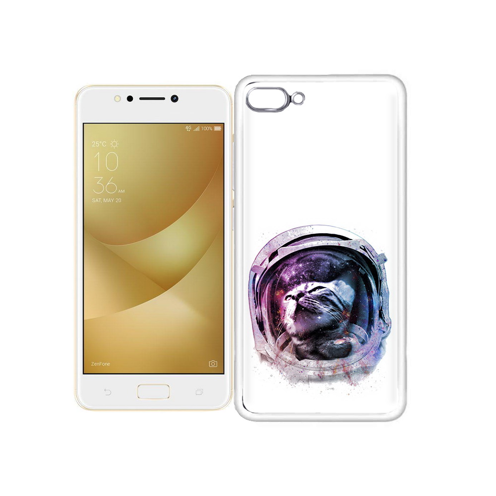 

Чехол MyPads Tocco для Asus ZenFone 4 Max кот в шлеме, Прозрачный, Tocco