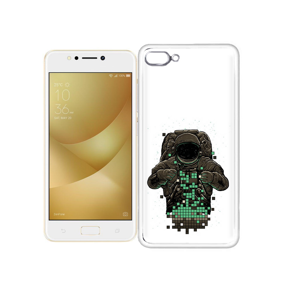 

Чехол MyPads Tocco для Asus ZenFone 4 Max космонавт с пикселями, Прозрачный, Tocco
