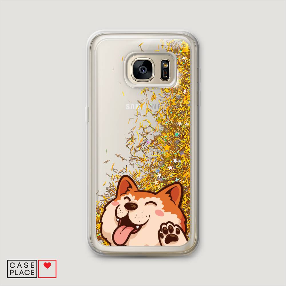 

Чехол Awog на Samsung Galaxy S6 edge "Акита-ину машет", Оранжевый, 24490-1