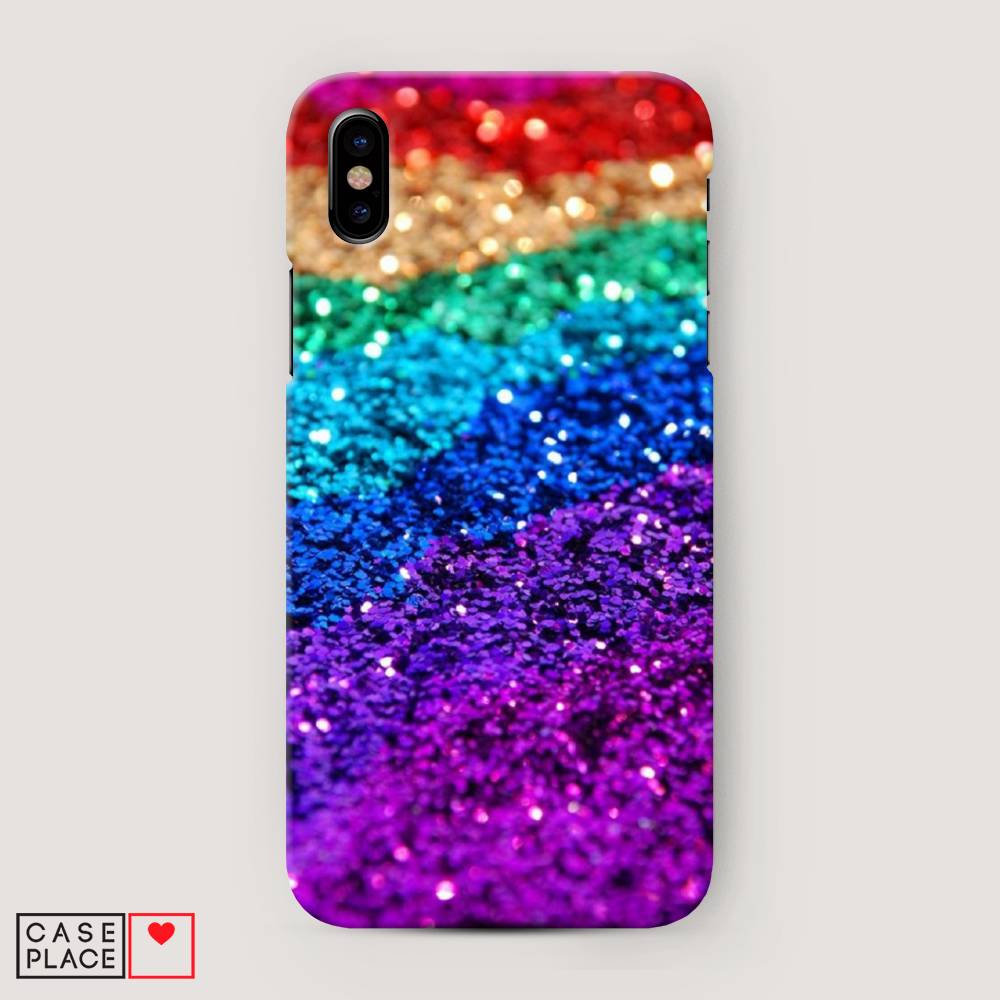 

Пластиковый чехол "Блестящая радуга рисунок" на Apple iPhone XS Max (10S Max), 11920-2