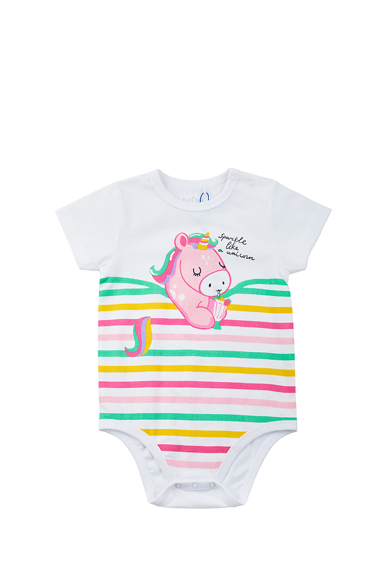 

Боди с коротким рукавом для девочек SS23B14801005 Kari baby 209662 цв.белый р.12-18m, 209662