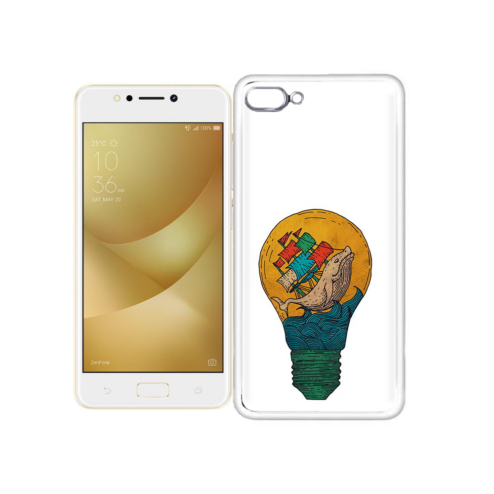 

Чехол MyPads Tocco для Asus ZenFone 4 Max кит в лампочке с парусами, Прозрачный, Tocco
