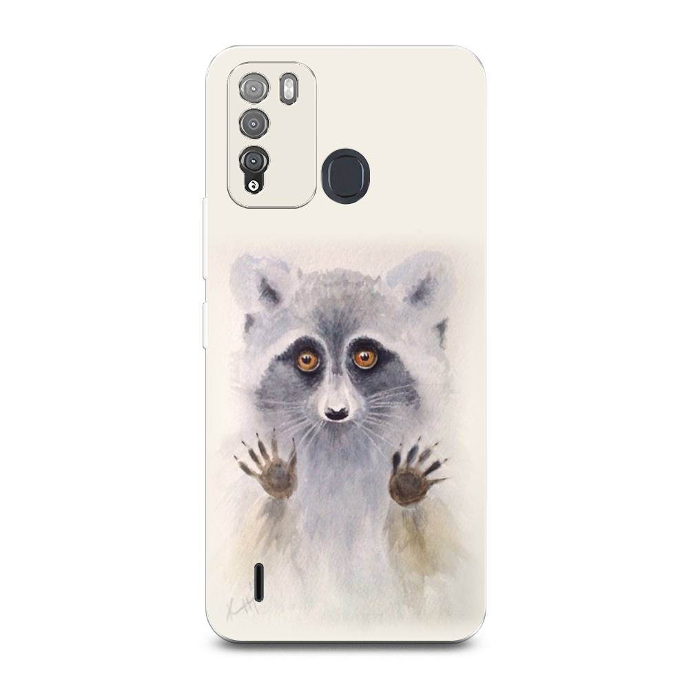 

Чехол для Itel Vision 1 Pro "Енот за стеклом", Бежевый;серый, 3200350-4
