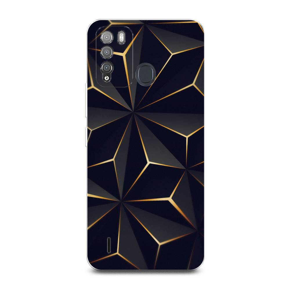 

Чехол для Itel Vision 1 Pro "Черные полигоны", Золотистый;черный, 3200350-3