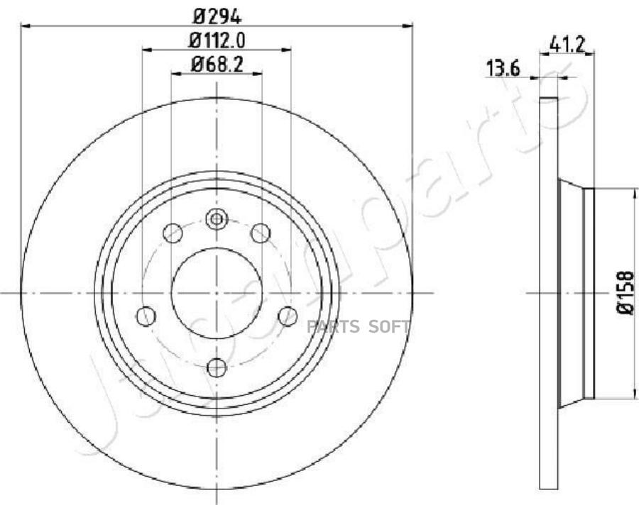 

JAPANPARTS Диск тормозной FORD GALAXY 2.8 00-06/VW SHARAN 95-/TRANSPORTER 90-03 задний