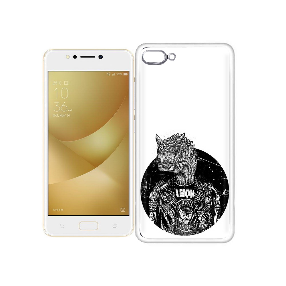 

Чехол MyPads Tocco для Asus ZenFone 4 Max динозавр в куртке, Прозрачный, Tocco