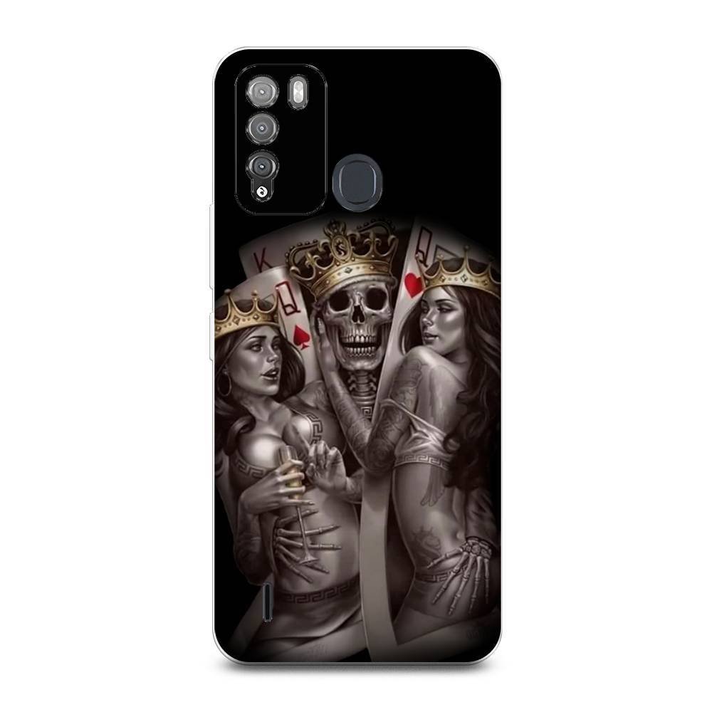 

Чехол для Itel Vision 1 Pro "Карты король и королевы", Серый;желтый, 3200350-6