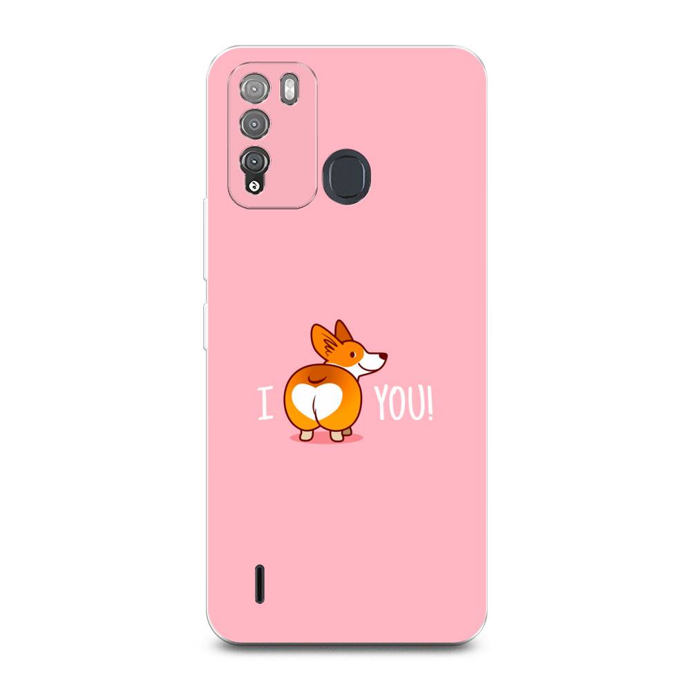

Чехол для Itel Vision 1 Pro "Корги I love you", Розовый;коричневый;белый, 3200350-1
