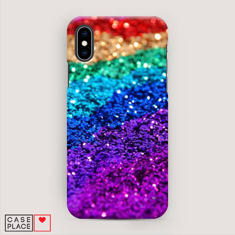 

Пластиковый чехол "Блестящая радуга рисунок" на Apple iPhone XS (10S), 11820-2