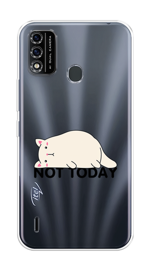 

Чехол на Itel A48 "Cat not today", Белый;розовый;черный, 3200150-1