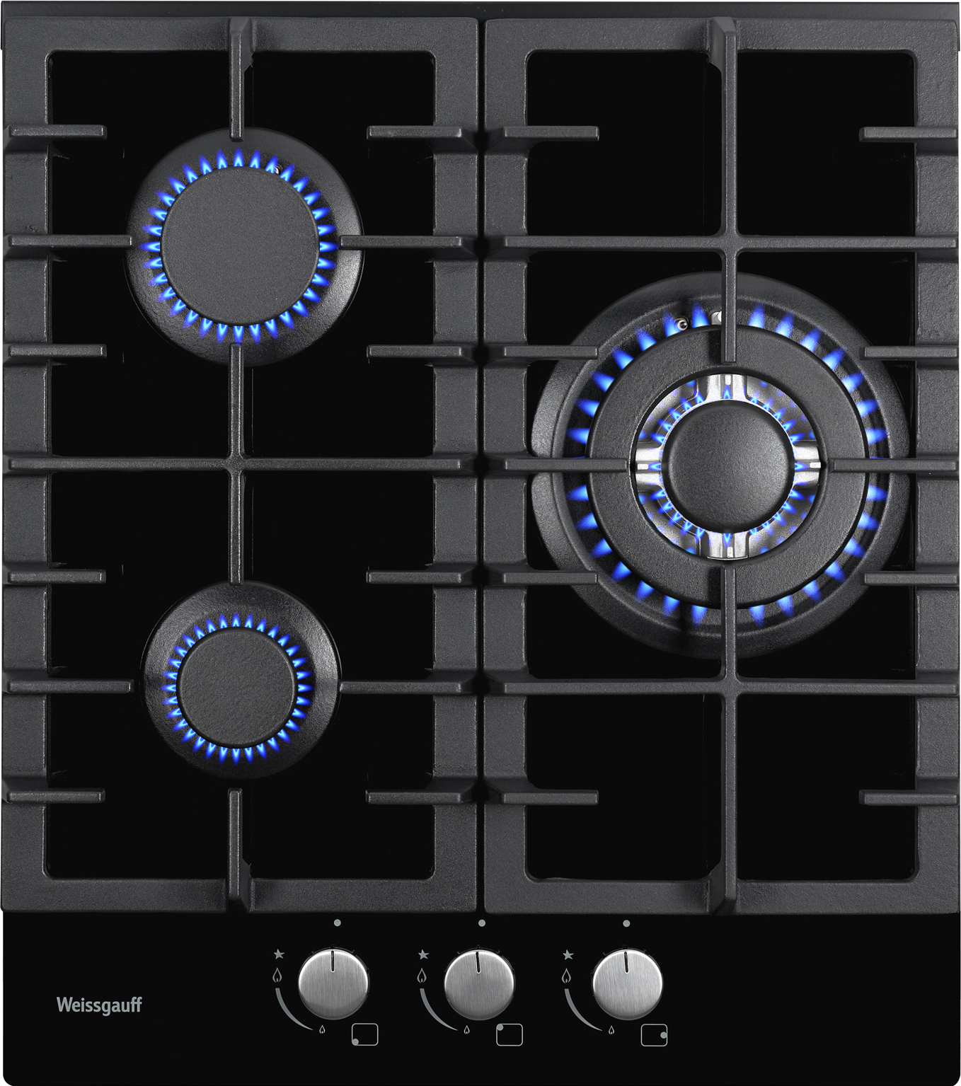 Встраиваемая варочная панель газовая Weissgauff HGG 451 BFH черный газовая варочная панель weissgauff hgg641beb 60 см 4 конфорки