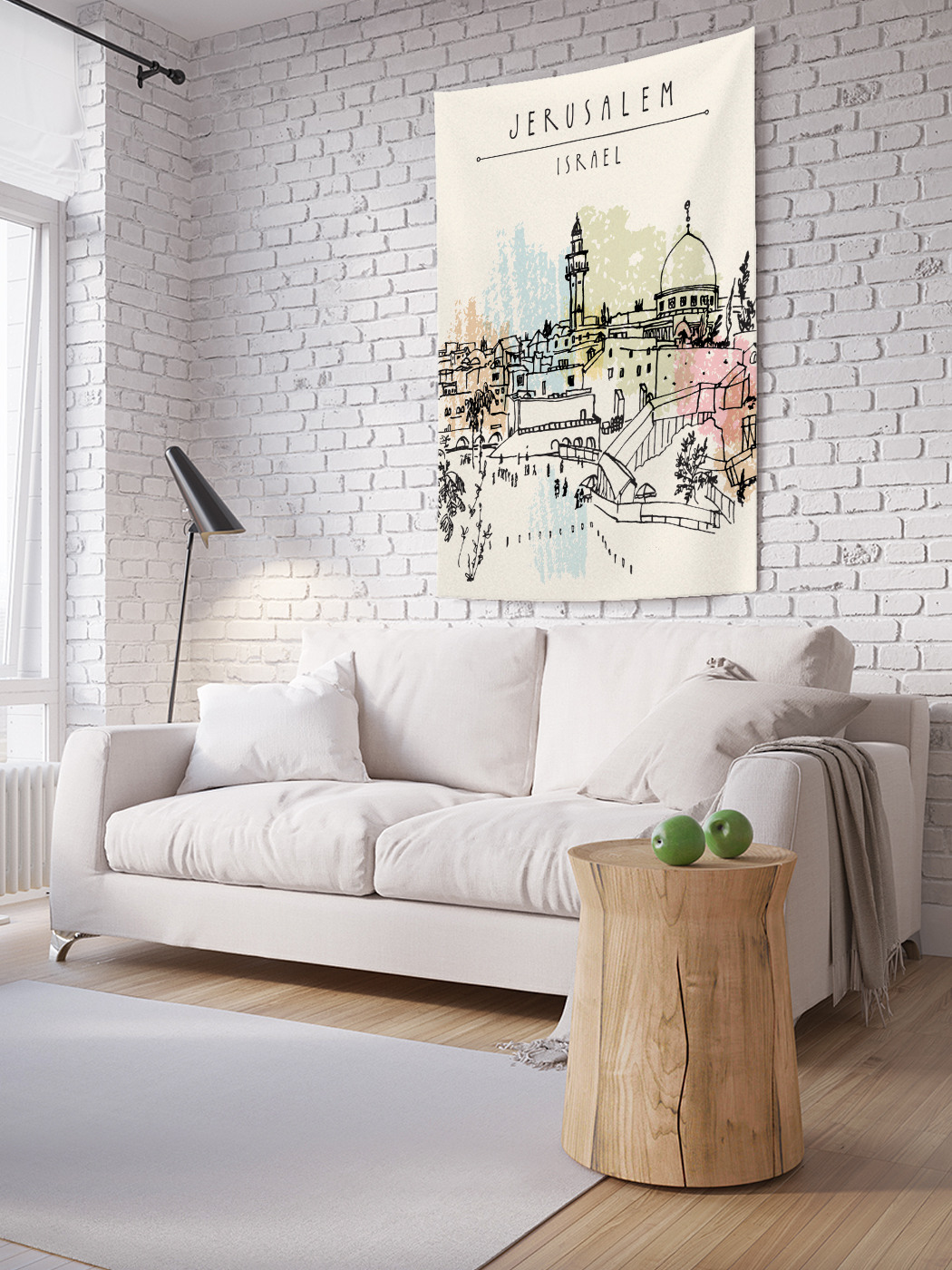 

Вертикальное фотопанно на стену JoyArty Открытка с видом Иерусалима 100x150 см, Открытка с видом Иерусалима