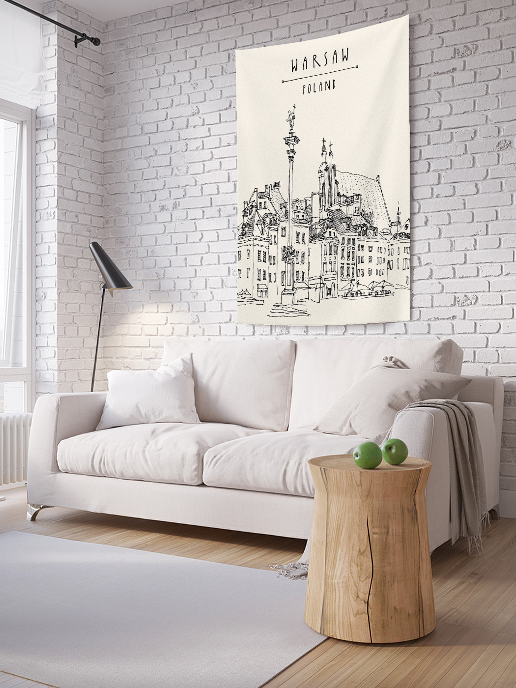 

Вертикальное фотопанно на стену JoyArty Открытка с видом Варшавы 100x150 см, Открытка с видом Варшавы