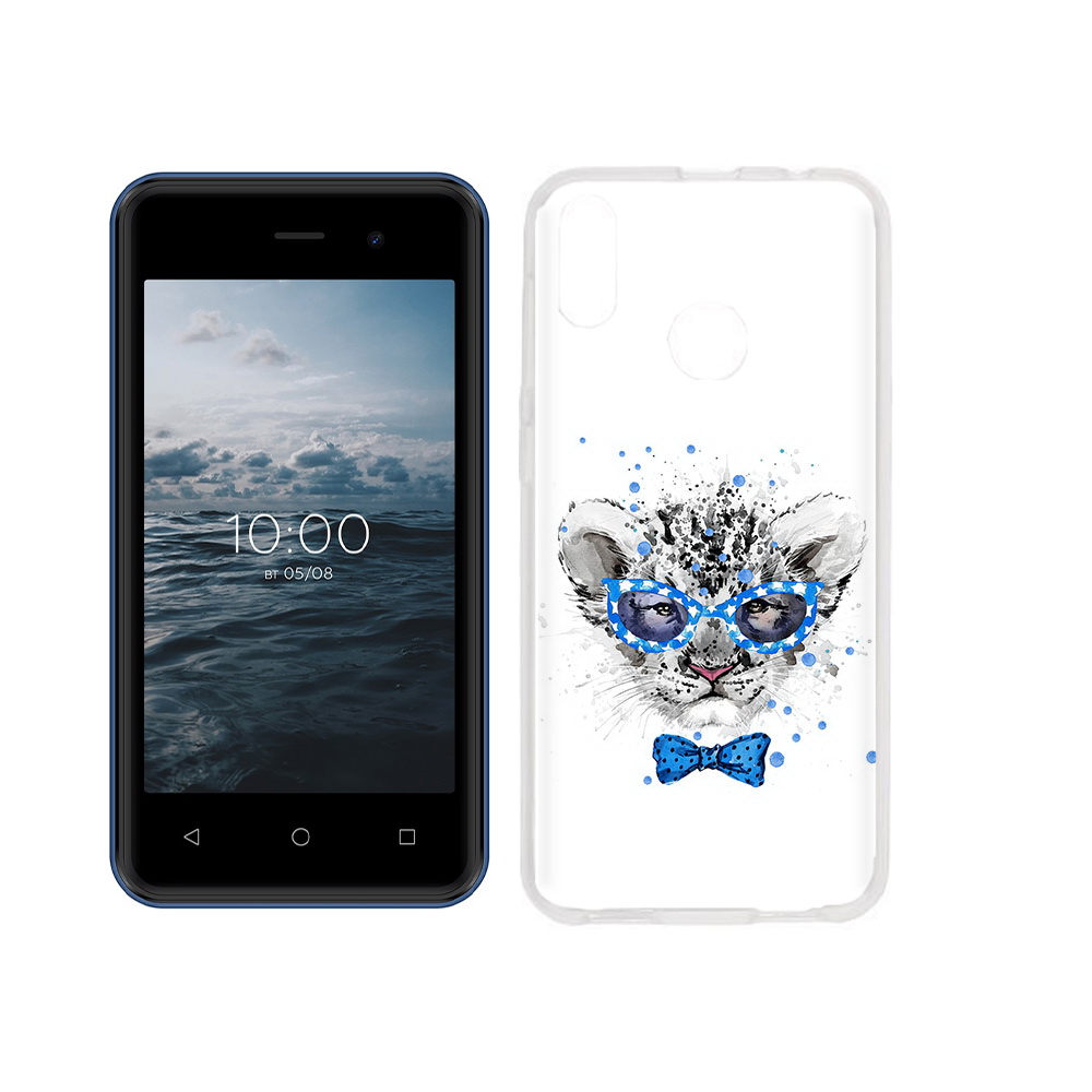 

Чехол MyPads Tocco для BQ 4030G Nice Mini тигренок с бабочкой, Прозрачный, Tocco