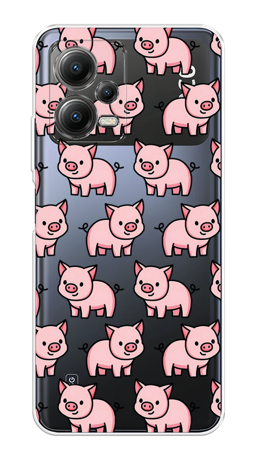 

Чехол на Xiaomi Poco X5 5G "Веселые поросята", Розовый;черный;прозрачный, 317950-1