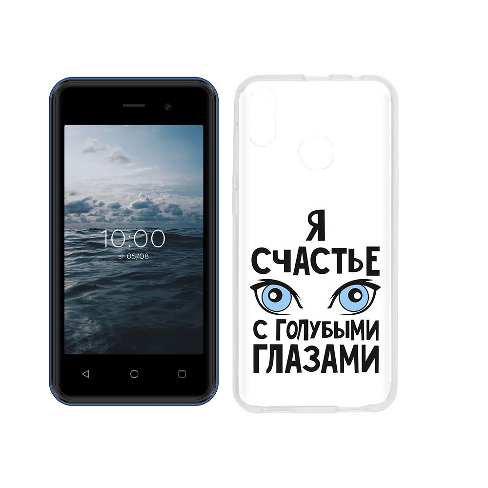 

Чехол MyPads Tocco для BQ 4030G Nice Mini счастье с голубыми глазами, Прозрачный, Tocco