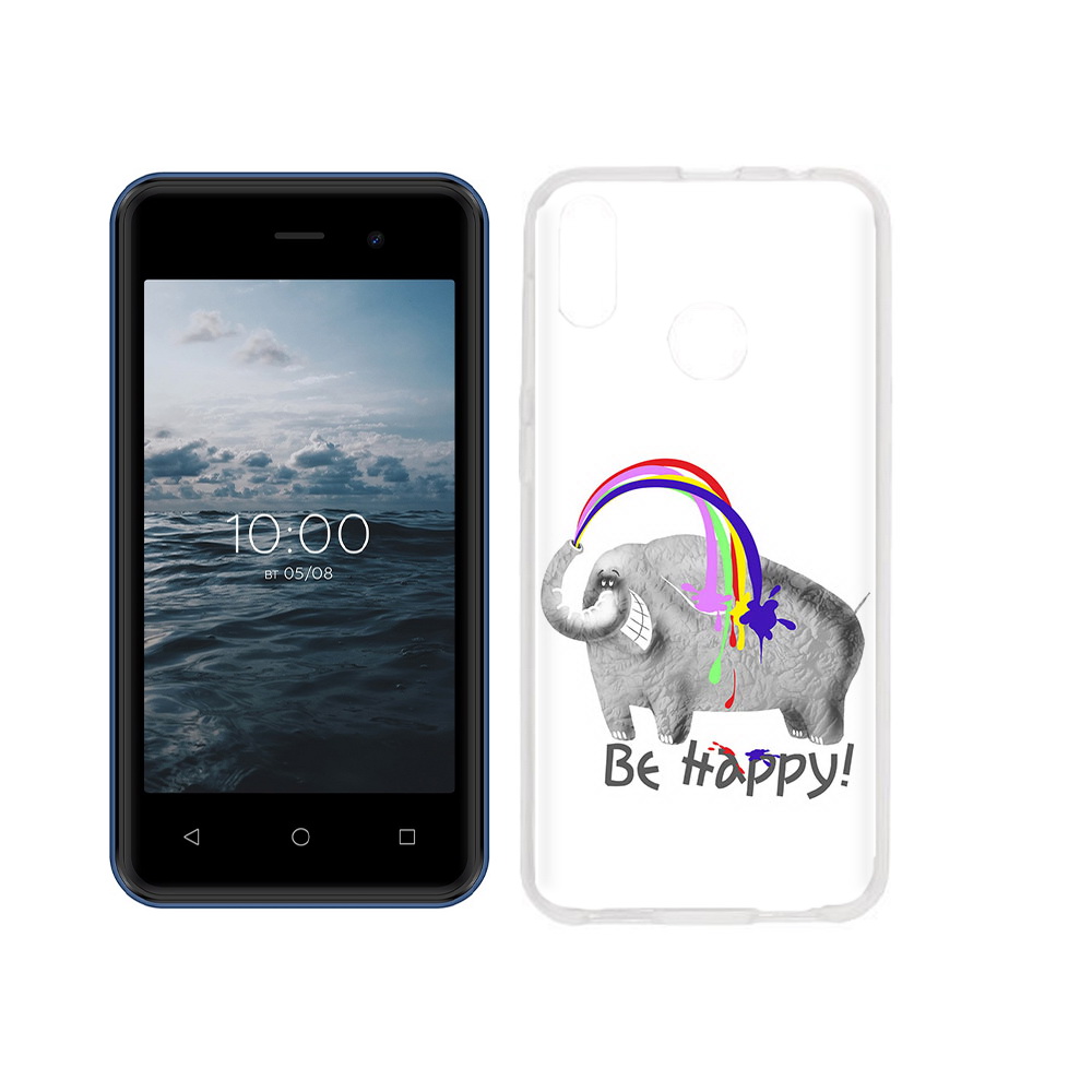 

Чехол MyPads Tocco для BQ 4030G Nice Mini счастливый слон, Прозрачный, Tocco