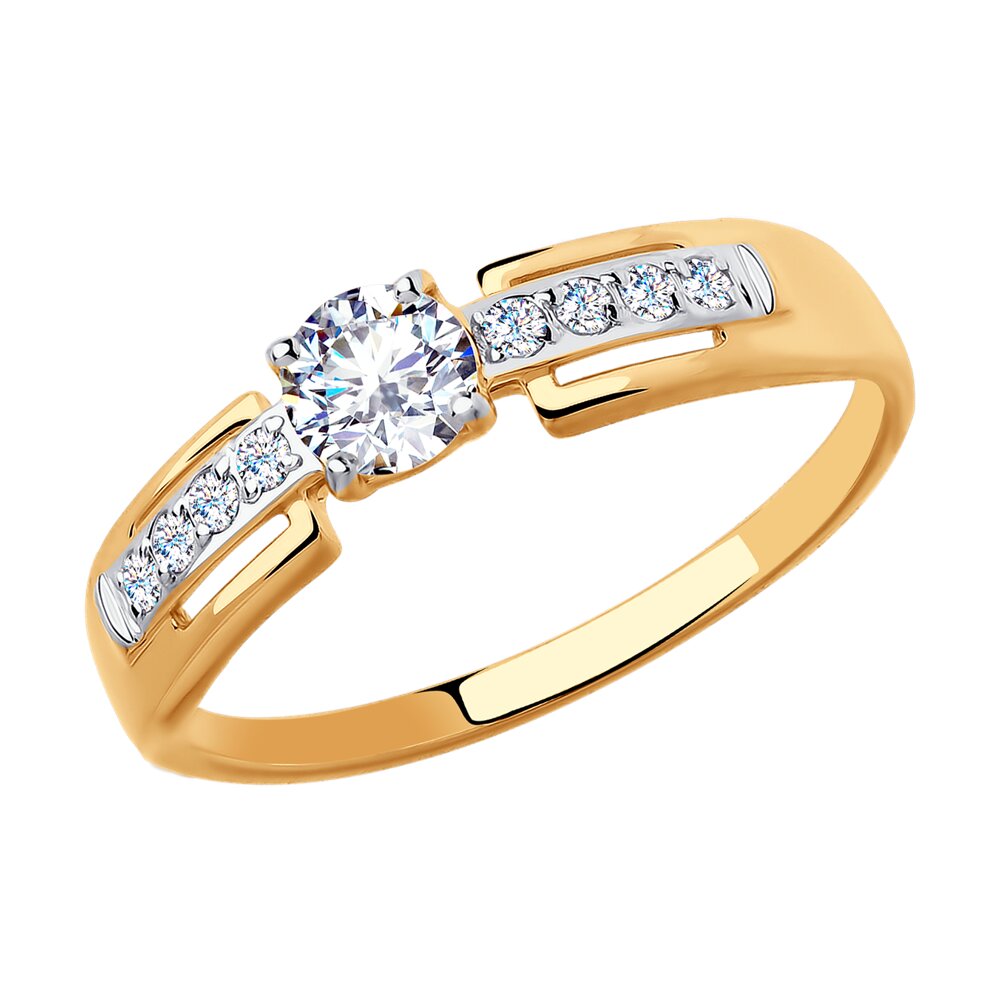 

Кольцо из красного золота р.  Diamant 51-110-00270-1, фианит, 51-110-00270-1