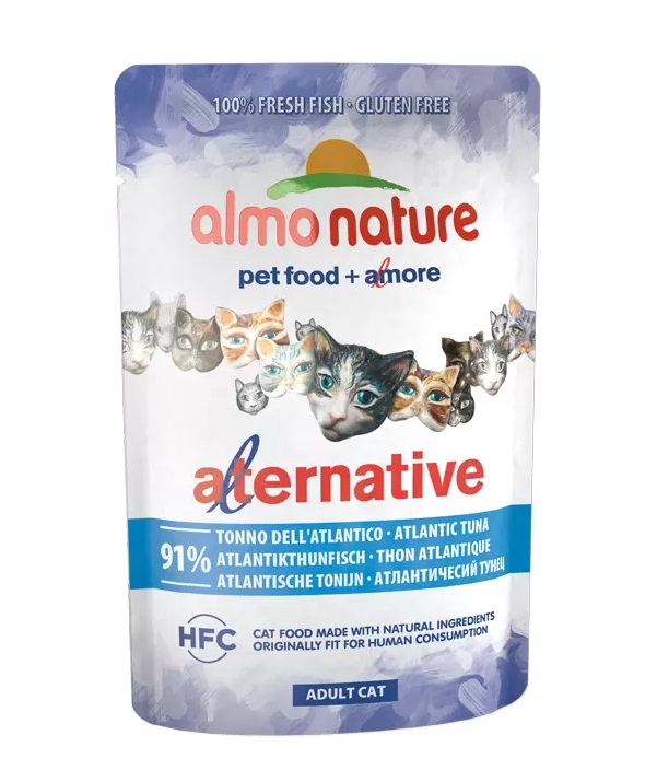 Влажный корм для кошек Almo Nature HFC Alternative, атлантический тунец, 24шт по 55г