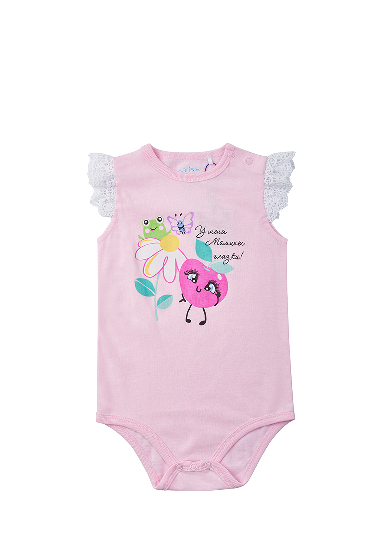 Боди с коротким рукавом для девочек SS23B13201004 Kari baby 207375 цв.розовый р.6-9m