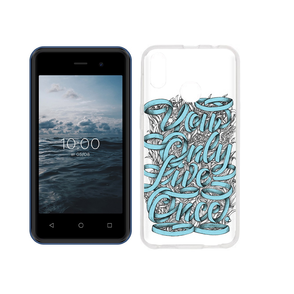 

Чехол MyPads Tocco для BQ 4030G Nice Mini слова из ленты абстракция, Прозрачный, Tocco