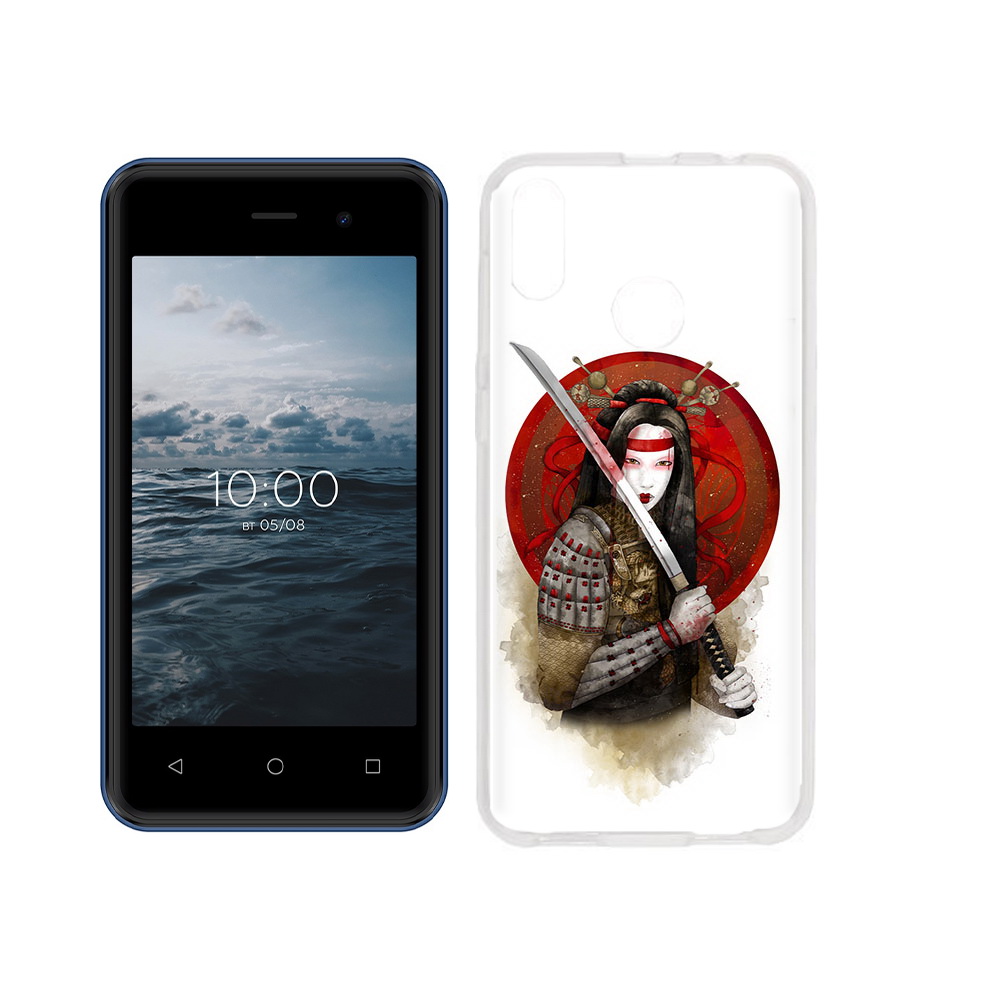 

Чехол MyPads Tocco для BQ 4030G Nice Mini рисованная девушка с катаной, Прозрачный, Tocco