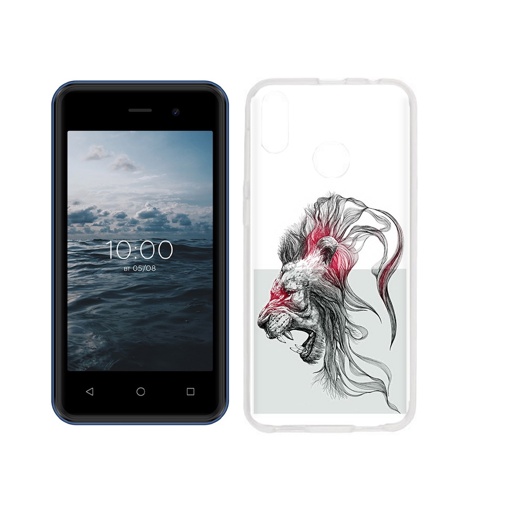 

Чехол MyPads Tocco для BQ 4030G Nice Mini разъяренный лев, Прозрачный, Tocco