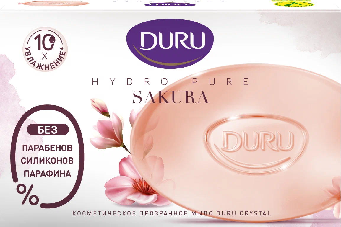 Мыло косметическое Duru Hydro Pure Sakura лепестки роз, 106 г duru косметическое мыло crystal hydro pure sakura 106 0