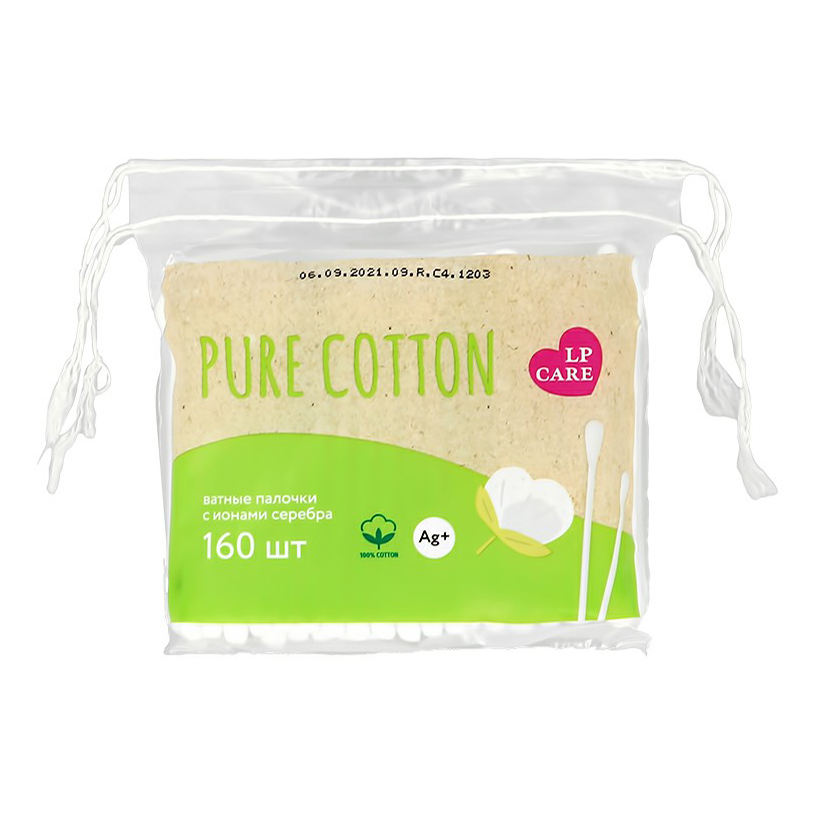 Ватные палочки Lp Care Pure cotton в пакетике 160 шт