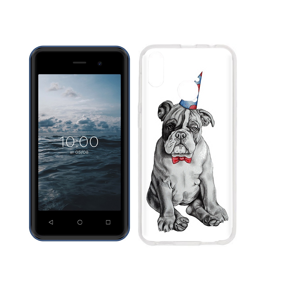 

Чехол MyPads Tocco для BQ 4030G Nice Mini праздничный щенок, Прозрачный, Tocco