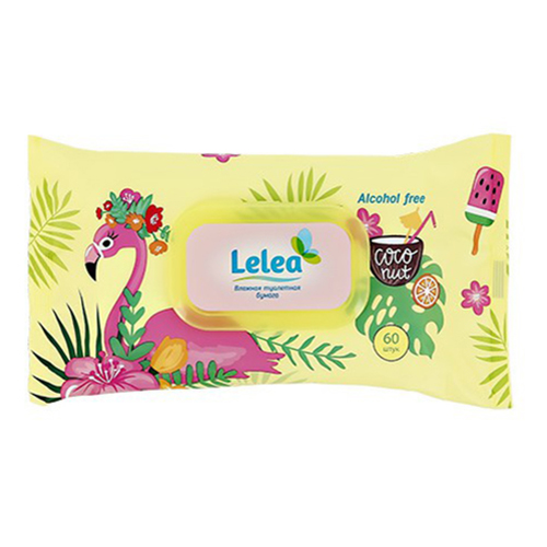 Влажная туалетная бумага Lelea Flamingo с экстрактом ромашки 60 шт