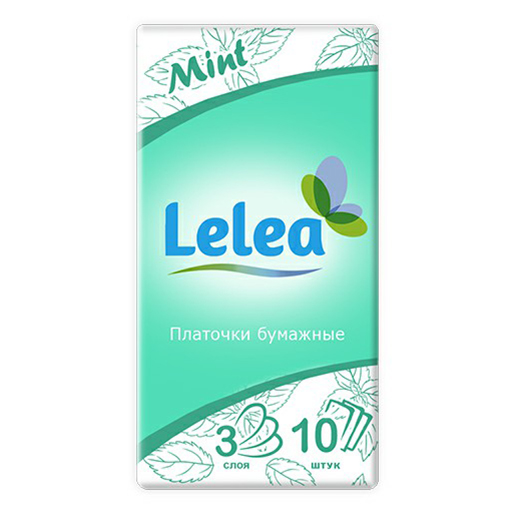 Платочки носовые Lelea Mint трехслойные 10 шт платочки носовые lelea mint трехслойные 10 шт