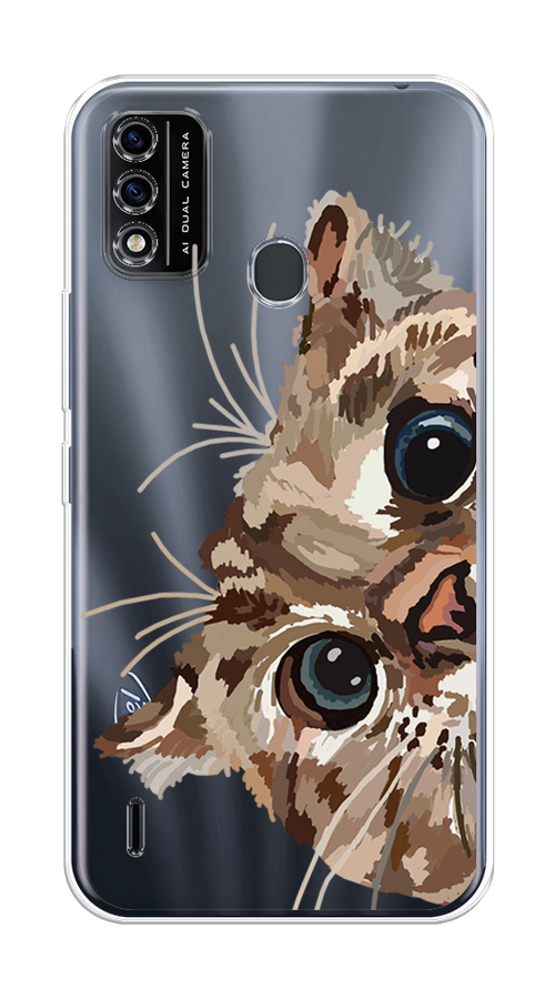 

Чехол на Itel A48 "Любопытный кот", Коричневый;синий;черный, 3200150-1