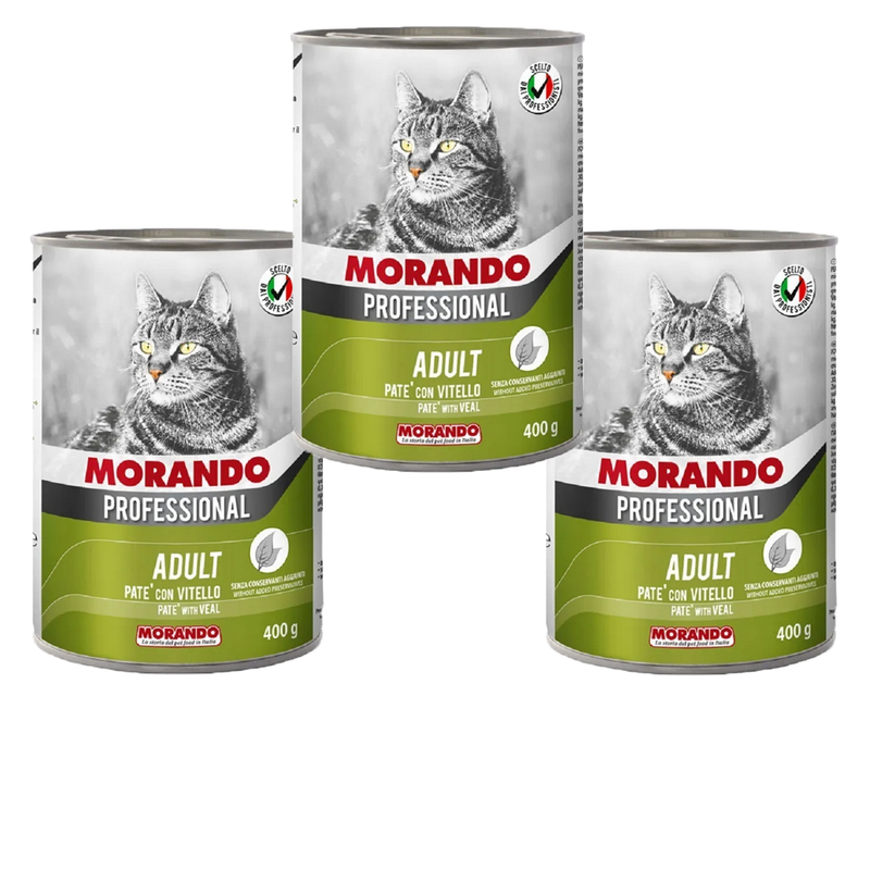Консервы для кошек Morando Professional с телятиной, 3шт по 400г