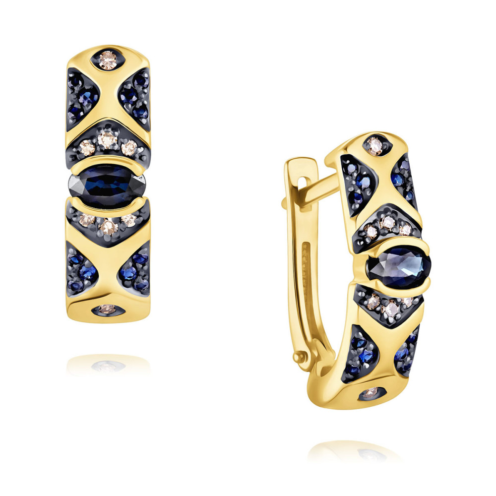 

Серьги из золота AdamaS 2455795/01-А55Ч-481, бриллиант/сапфир, 2455795/01-А55Ч-481