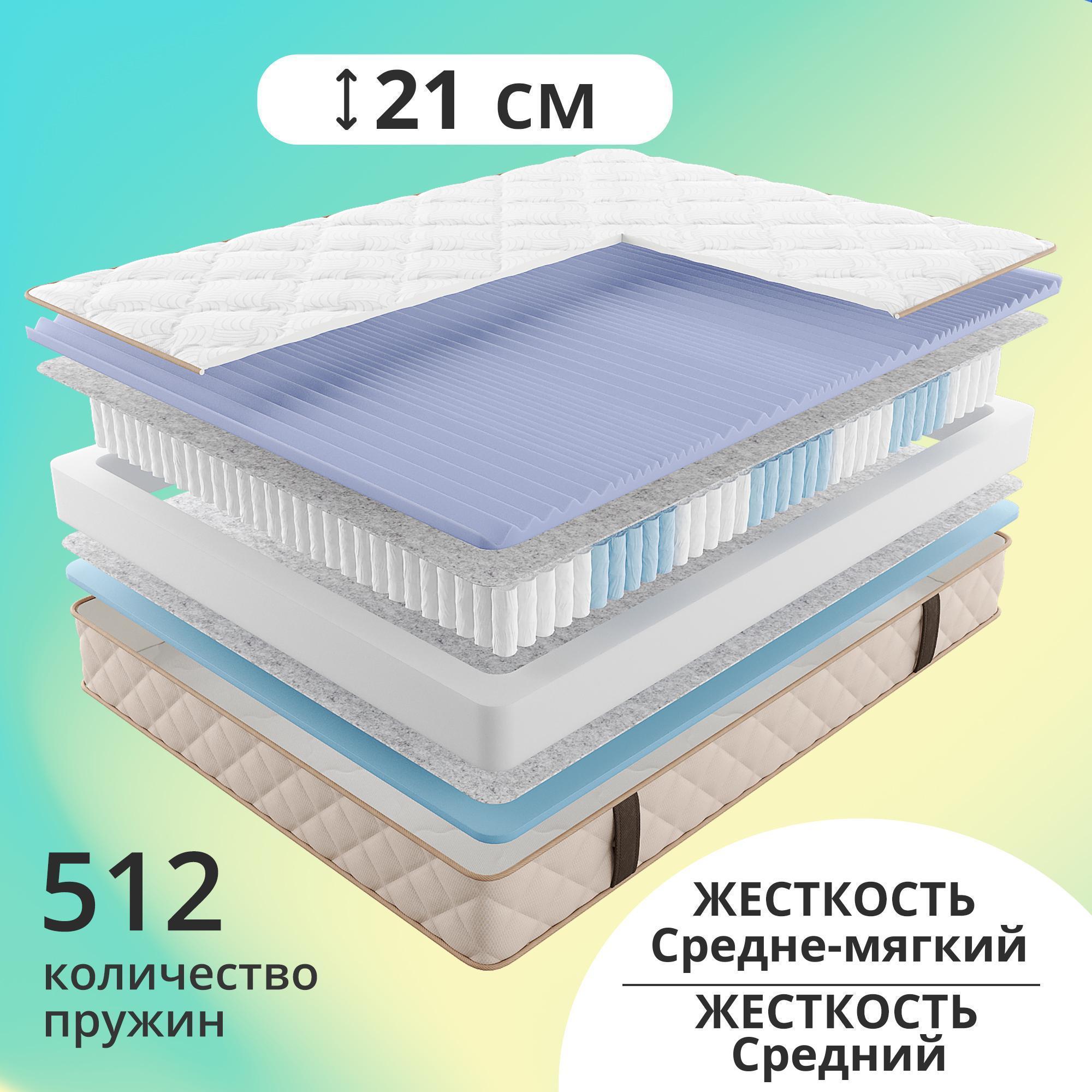 

Матрас с независимыми пружинами CityFlex Somma 110x190, Бежевый, Somma