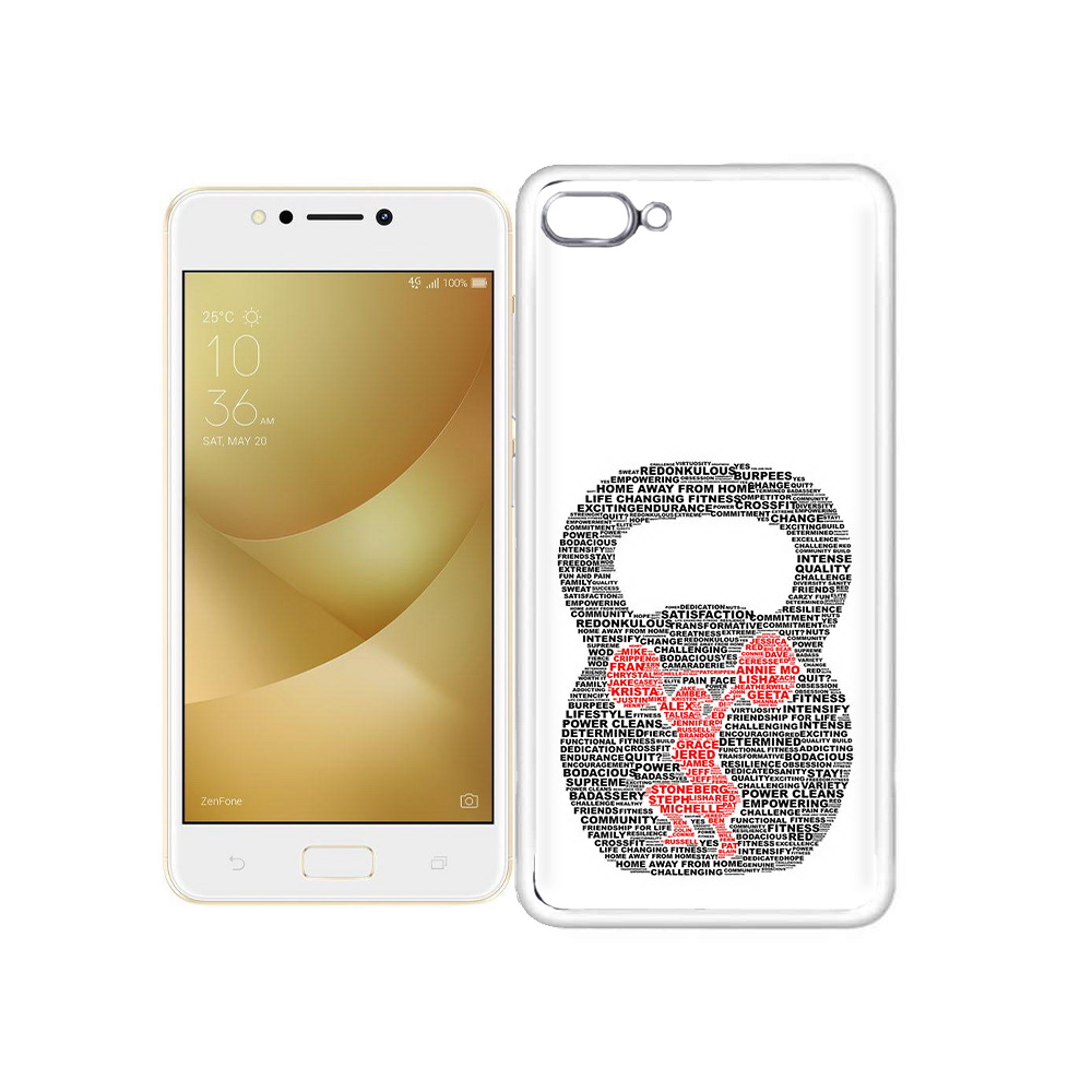 

Чехол MyPads Tocco для Asus ZenFone 4 Max бодибилдинг гиря из слов, Прозрачный, Tocco