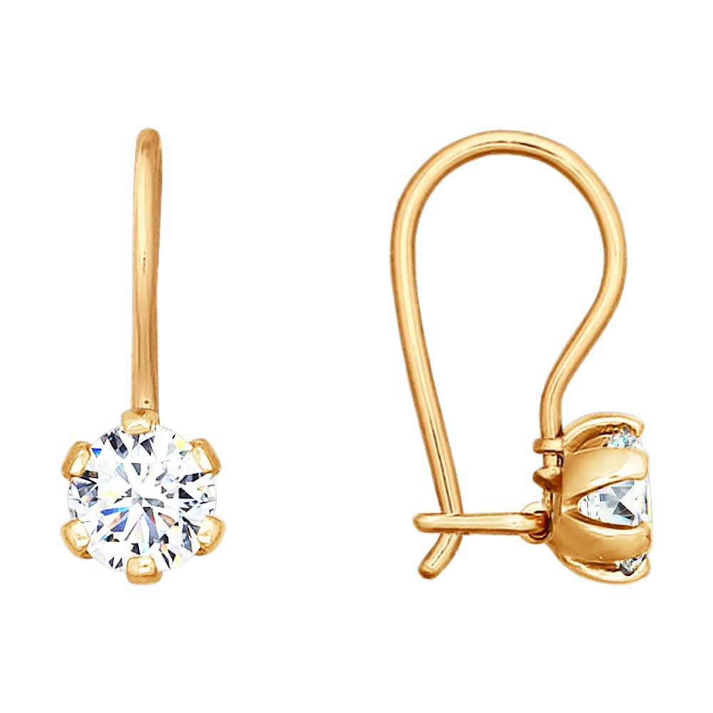 

Серьги из красного золота SOKOLOV 024678, фианит, 024678