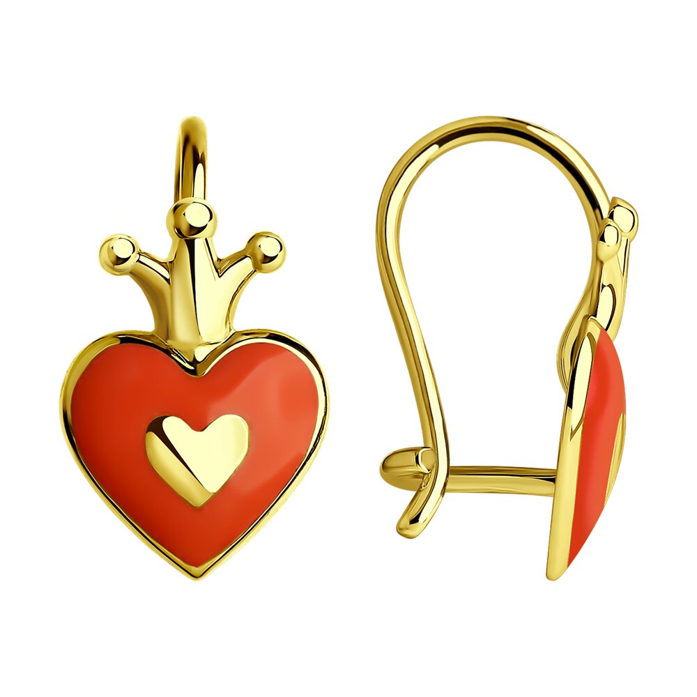 

Серьги из желтого золота SOKOLOV 027348-2, эмаль, 027348-2