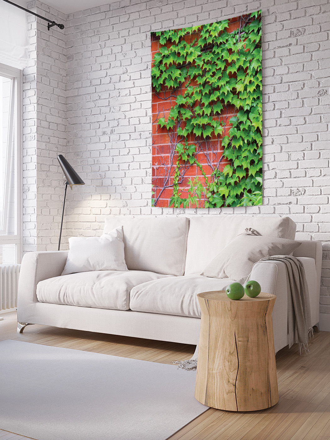 

Вертикальное фотопанно на стену JoyArty Девичий виноград на кирпичной стене 100x150 см, Девичий виноград на кирпичной стене