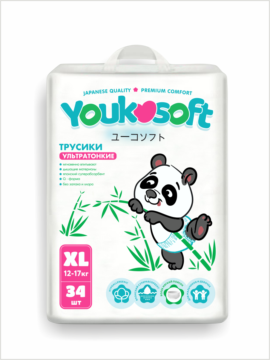 Подгузники - трусики Ультратонкие Youkosoft размер XL (12-17кг)