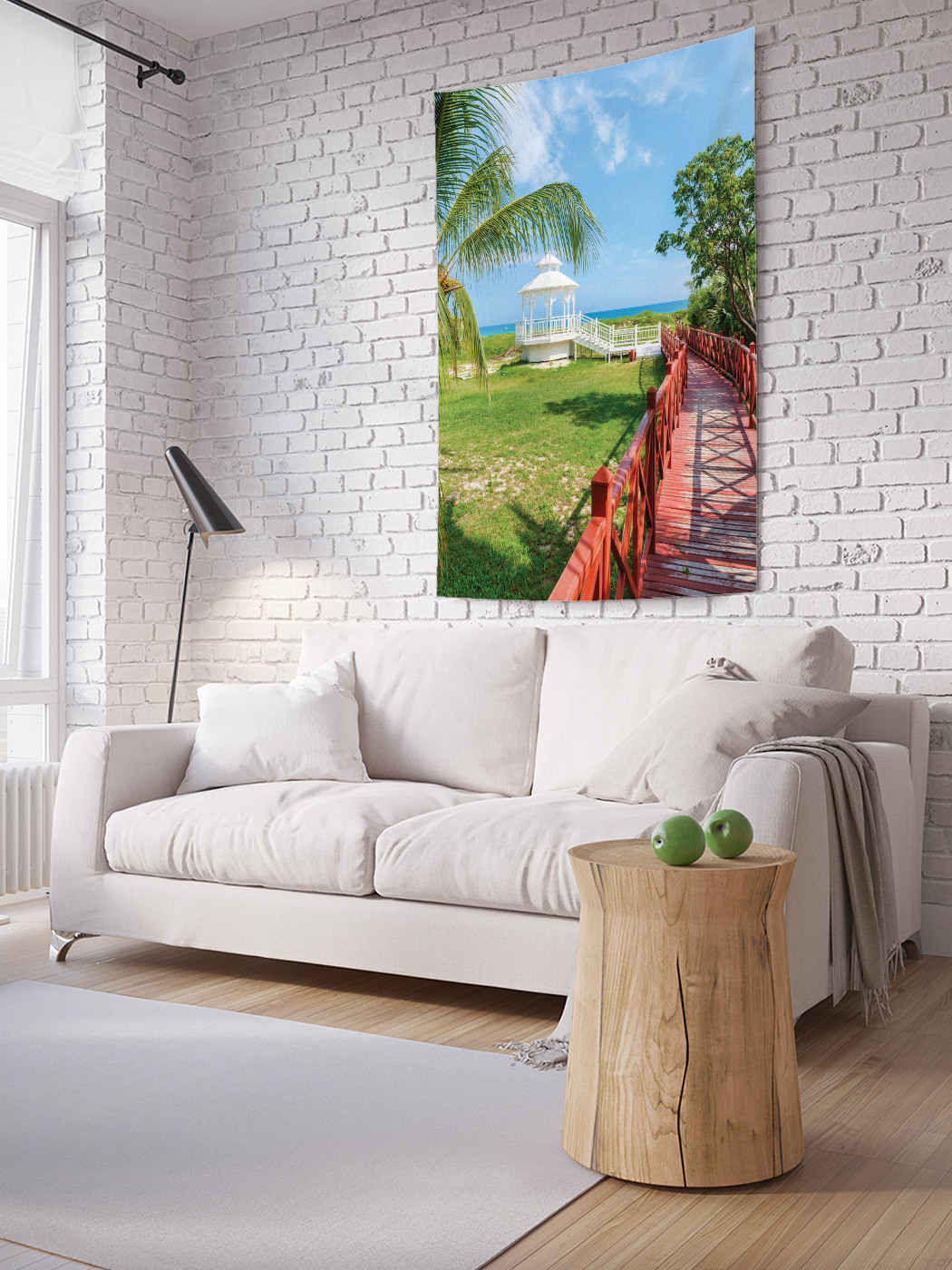 

Вертикальное фотопанно на стену JoyArty Мостик среди пальм 100x150 см, Мостик среди пальм