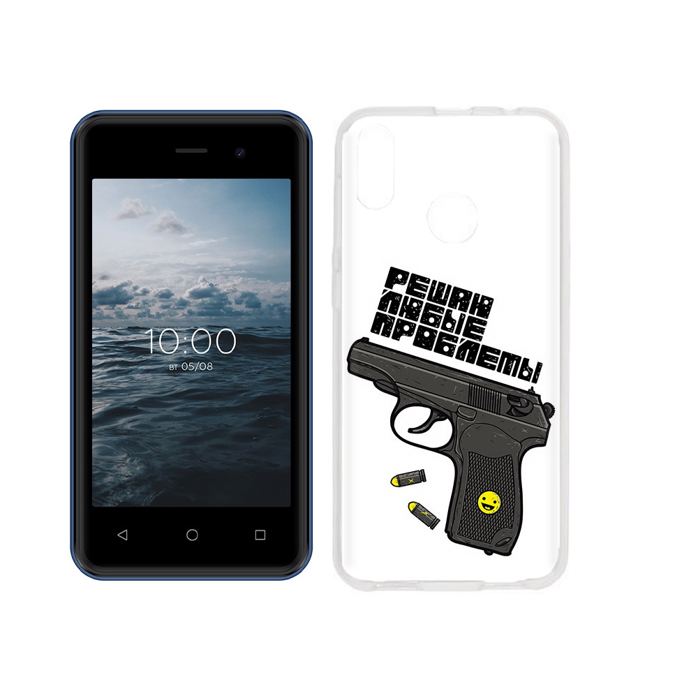 

Чехол MyPads Tocco для BQ 4030G Nice Mini пистолет против проблем, Прозрачный, Tocco